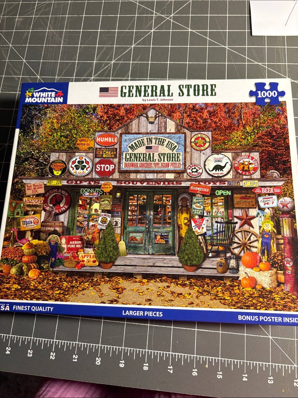 White Mountain General Store Jigsaw Puzzle - Autumn Greens & Oranges